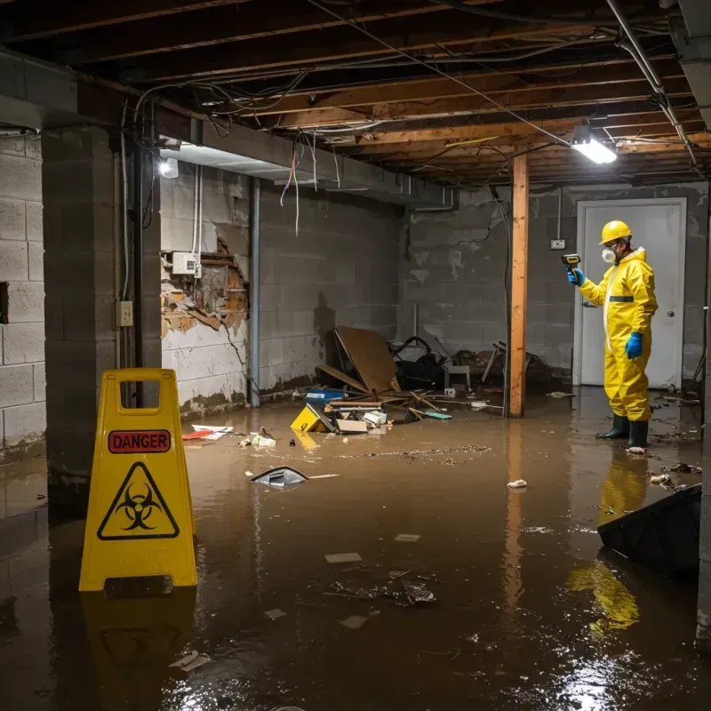 Flooded Basement Electrical Hazard in Harrison, OH Property